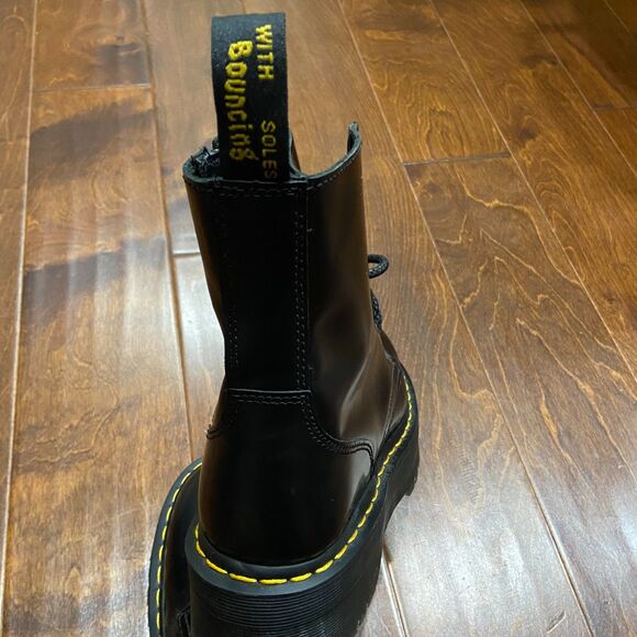 Dr. Martens Doc Jadon Smooth Black Leather Platform Combat Boots Men's Size 8 - Picture 8 of 10